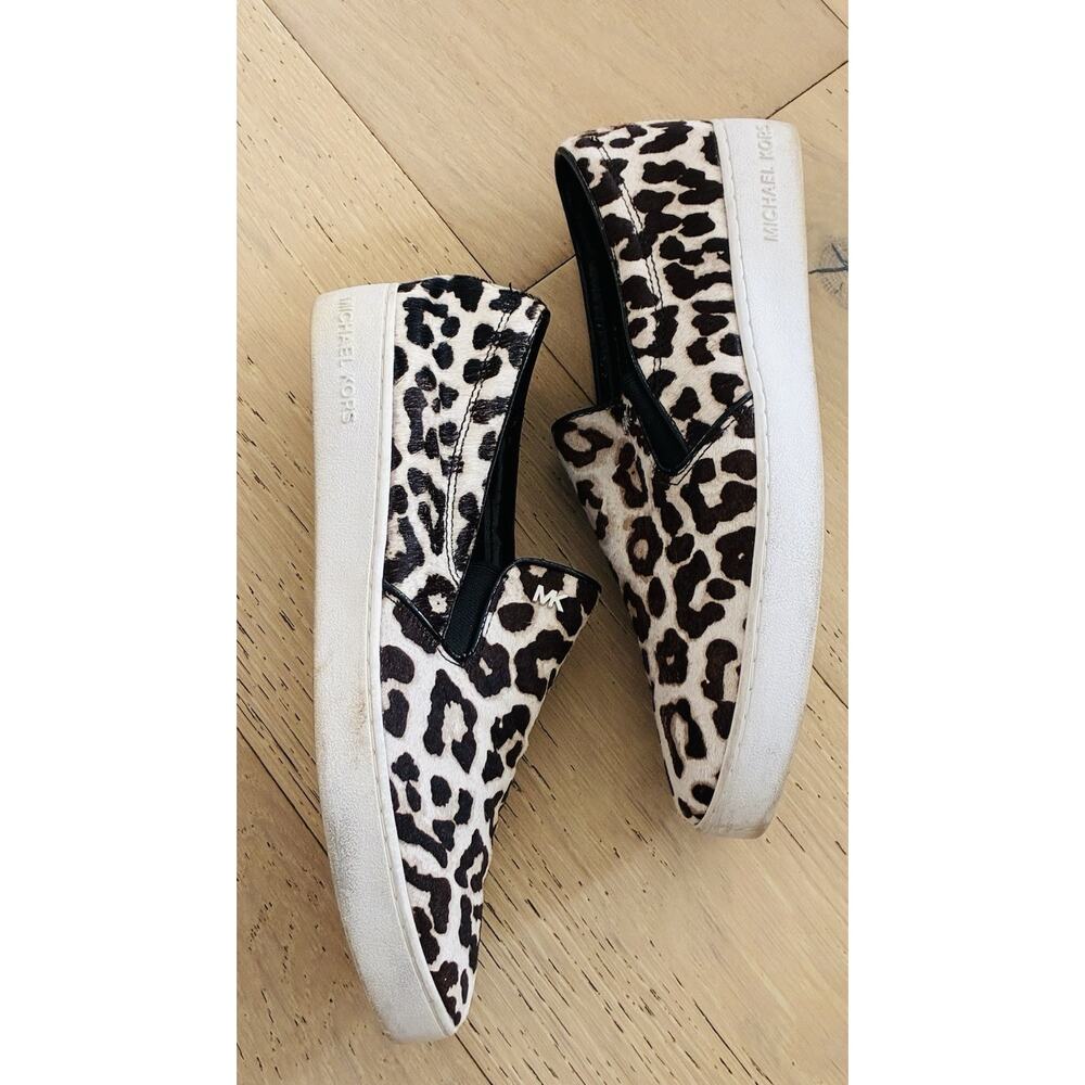 Michael Kors Keaton Leopard Cheetah Print Slip On Sneakers Women's Size 9.5 - Picture 3 of 6